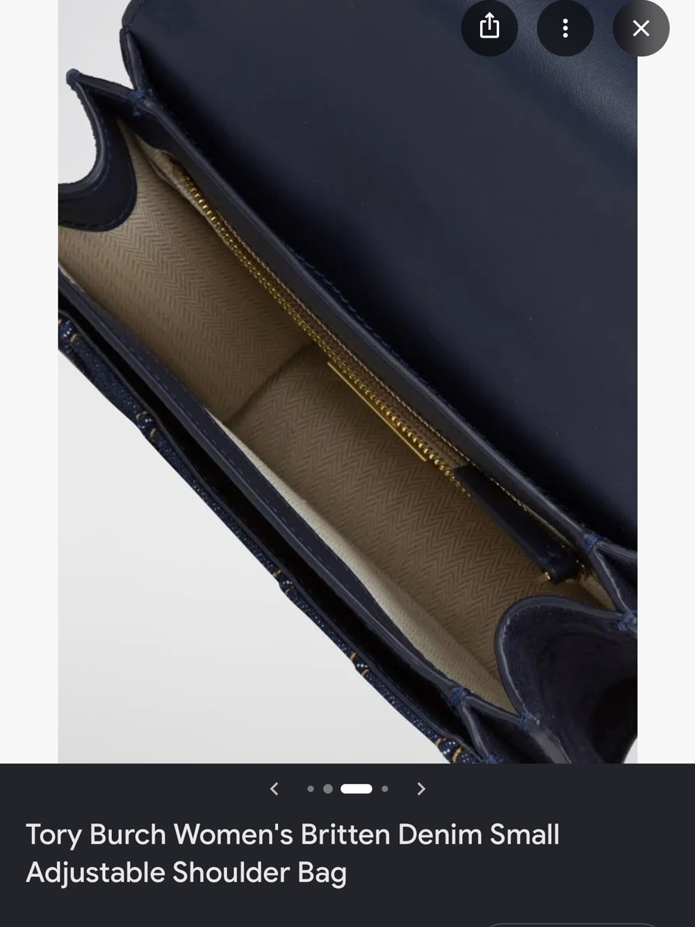 Tory Burch Dark Denim Shoulder Bag with Gold Hardware - Picture 4 of 7